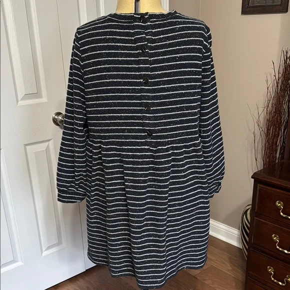 Striped Black and White Women's Sweater - Picture 4 of 6